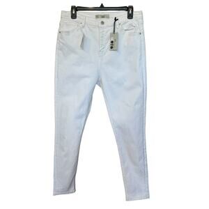 TOPSHOP ( Nordst**m) White Moto Jamie High Waist Ankle Grazer Jeans Size 34